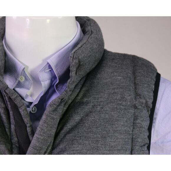 Isaora Gray Wool Down Puffer Vest Jacket Men's XL - Picture 4 of 9